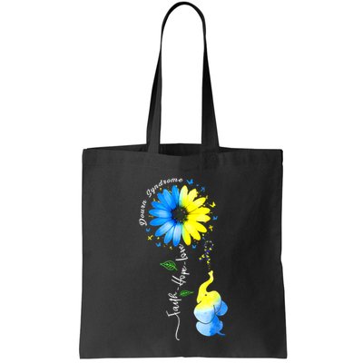 Faith Hope Love Awareness DownS Syndrome The Blue Elephant Bag