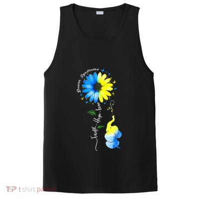 Faith Hope Love Awareness DownS Syndrome The Blue Elephant PosiCharge Competitor Tank