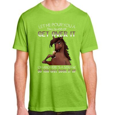 Funny Horse Let Me Pour You A Glass Of Get Over It Christmas Adult ChromaSoft Performance T-Shirt