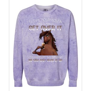 Funny Horse Let Me Pour You A Glass Of Get Over It Christmas Colorblast Crewneck Sweatshirt