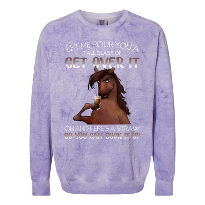 Funny Horse Let Me Pour You A Glass Of Get Over It Christmas Colorblast Crewneck Sweatshirt