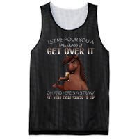 Funny Horse Let Me Pour You A Glass Of Get Over It Christmas Mesh Reversible Basketball Jersey Tank