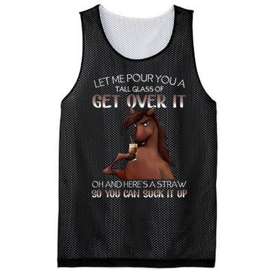 Funny Horse Let Me Pour You A Glass Of Get Over It Christmas Mesh Reversible Basketball Jersey Tank