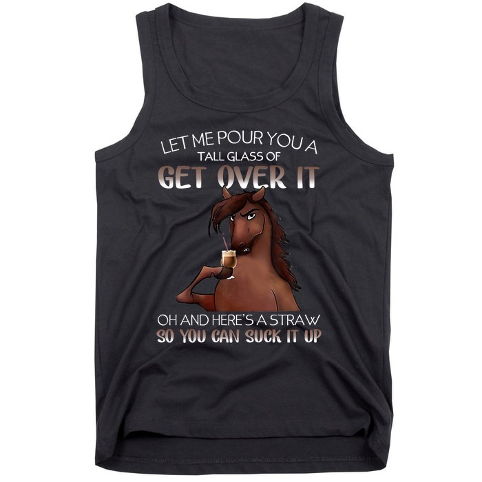 Funny Horse Let Me Pour You A Glass Of Get Over It Christmas Tank Top