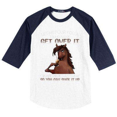 Funny Horse Let Me Pour You A Glass Of Get Over It Christmas Baseball Sleeve Shirt