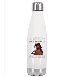 Funny Horse Let Me Pour You A Glass Of Get Over It Christmas Stainless Steel Insulated Water Bottle