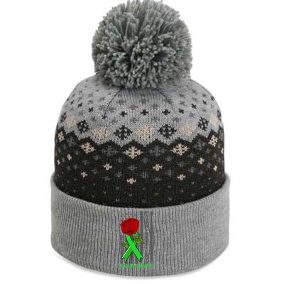 Faith Hope Love Scoliosis Awareness USA Rose Flag The Baniff Cuffed Pom Beanie