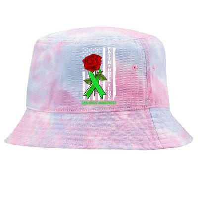 Faith Hope Love Scoliosis Awareness USA Rose Flag Tie-Dyed Bucket Hat