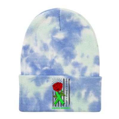 Faith Hope Love Scoliosis Awareness USA Rose Flag Tie Dye 12in Knit Beanie