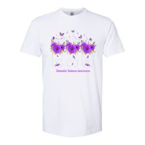 Faith Hope Love Domestic Violence Awareness Purple Sunflower Gift Softstyle® CVC T-Shirt