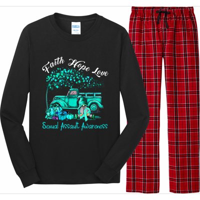 Faith Hope Love Sexual Assault Awareness Gift Long Sleeve Pajama Set