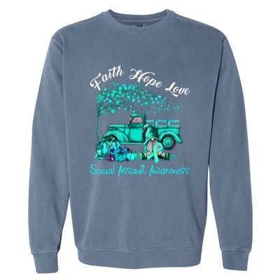 Faith Hope Love Sexual Assault Awareness Gift Garment-Dyed Sweatshirt