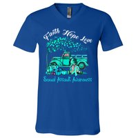 Faith Hope Love Sexual Assault Awareness Gift V-Neck T-Shirt