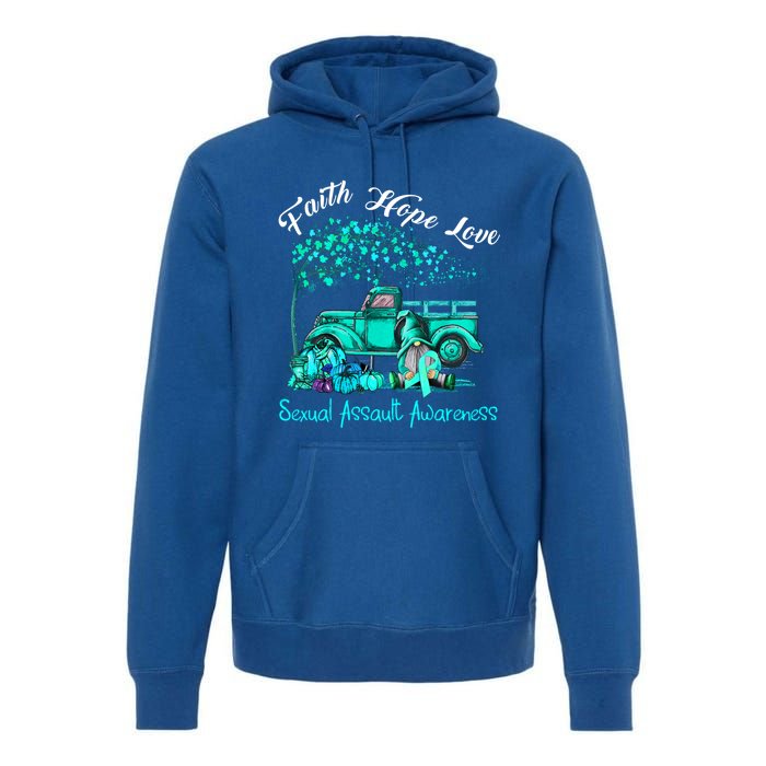 Faith Hope Love Sexual Assault Awareness Gift Premium Hoodie