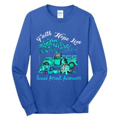 Faith Hope Love Sexual Assault Awareness Gift Tall Long Sleeve T-Shirt