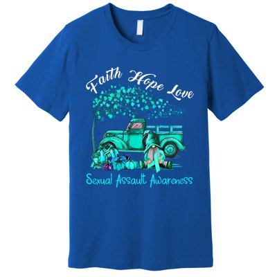 Faith Hope Love Sexual Assault Awareness Gift Premium T-Shirt