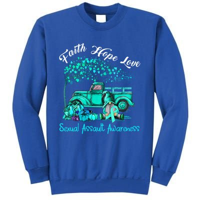 Faith Hope Love Sexual Assault Awareness Gift Tall Sweatshirt