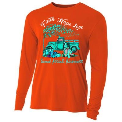 Faith Hope Love Sexual Assault Awareness Gift Cooling Performance Long Sleeve Crew