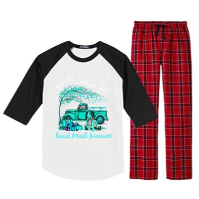 Faith Hope Love Sexual Assault Awareness Gift Raglan Sleeve Pajama Set