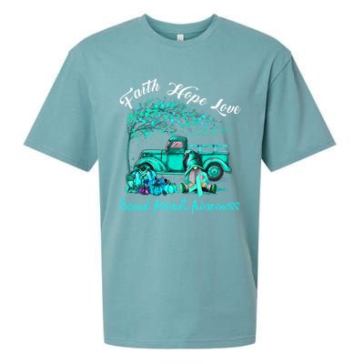 Faith Hope Love Sexual Assault Awareness Gift Sueded Cloud Jersey T-Shirt