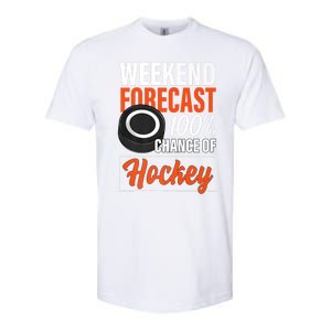 Funny Hockey Lovers Weekend Forecast Chance Of Hockey Cute Gift Softstyle CVC T-Shirt