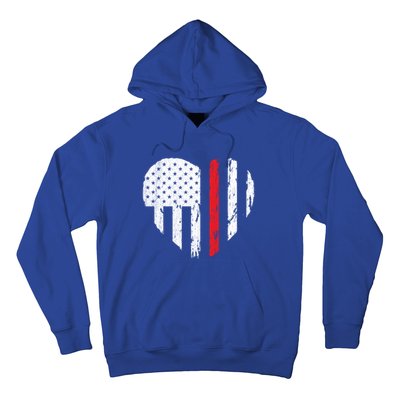 Firefighter Heart Love Distressed Usa Flag Wife Friend Gift Hoodie