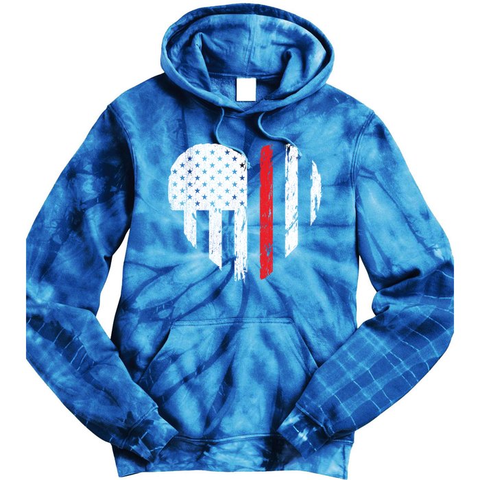 Firefighter Heart Love Distressed Usa Flag Wife Friend Gift Tie Dye Hoodie