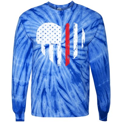 Firefighter Heart Love Distressed Usa Flag Wife Friend Gift Tie-Dye Long Sleeve Shirt