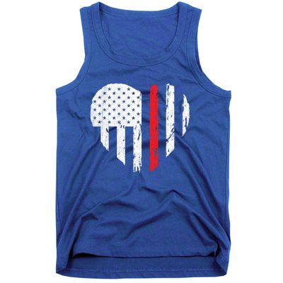 Firefighter Heart Love Distressed Usa Flag Wife Friend Gift Tank Top