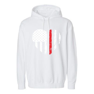 Firefighter Heart Love Distressed Usa Flag Wife Friend Gift Garment-Dyed Fleece Hoodie