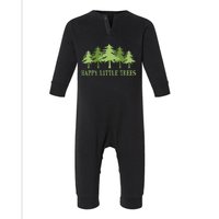 Funny Happy Little Trees Gifts Bob Style Camping Infant Fleece One Piece