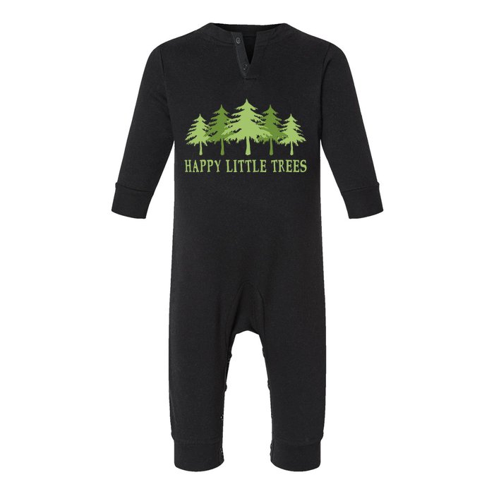 Funny Happy Little Trees Gifts Bob Style Camping Infant Fleece One Piece