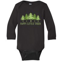 Funny Happy Little Trees Gifts Bob Style Camping Baby Long Sleeve Bodysuit