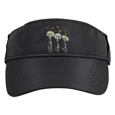 Faith Hope Love Daisy Butterfly Jesus Christian Clothing Cool Gift Adult Drive Performance Visor