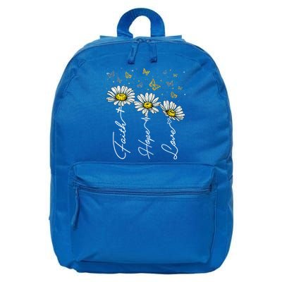 Faith Hope Love Daisy Butterfly Jesus Christian Clothing Cool Gift 16 in Basic Backpack