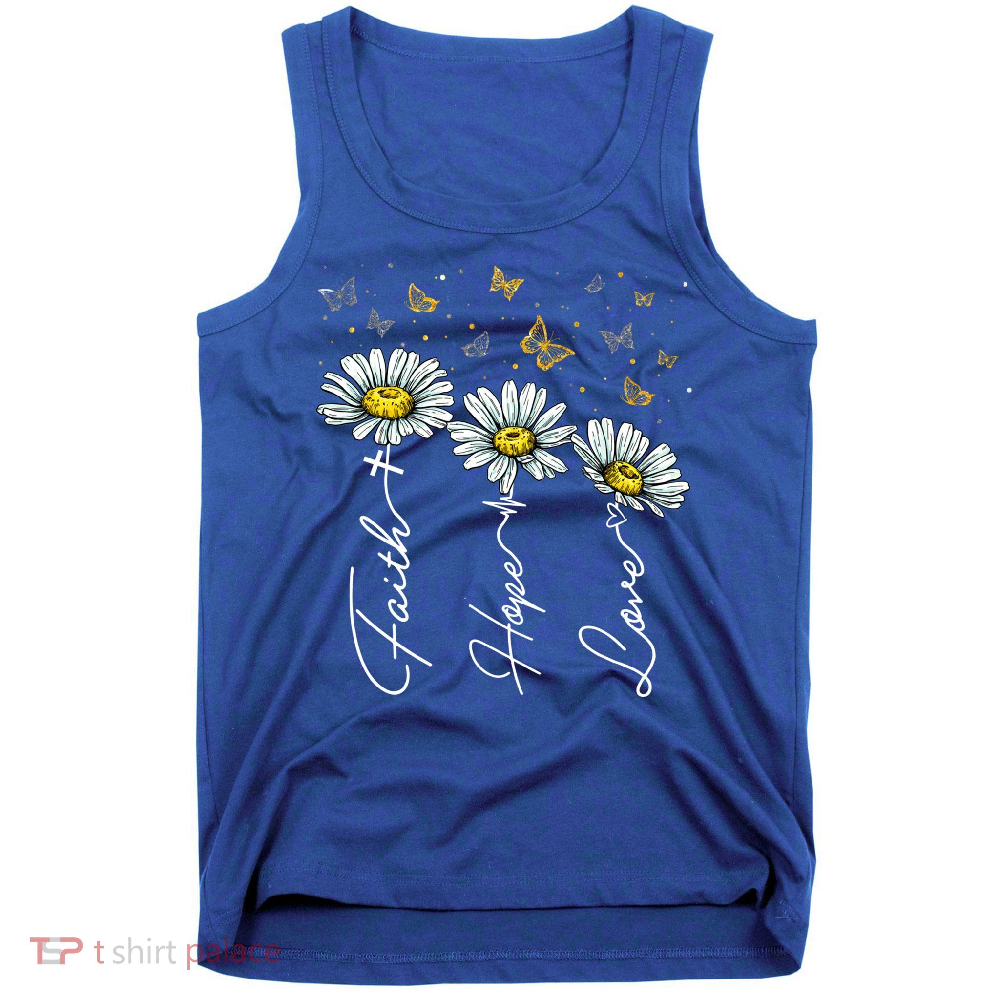 Faith Hope Love Daisy Butterfly Jesus Christian Clothing Cool Gift Tank Top