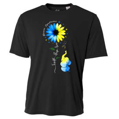 Faith Hope Love Awareness Downs Syndrome The Blue Elephant Cooling Performance Crew T-Shirt