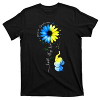 Faith Hope Love Awareness Downs Syndrome The Blue Elephant T-Shirt