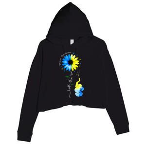 Faith Hope Love Awareness Downs Syndrome The Blue Elephant Crop Fleece Hoodie