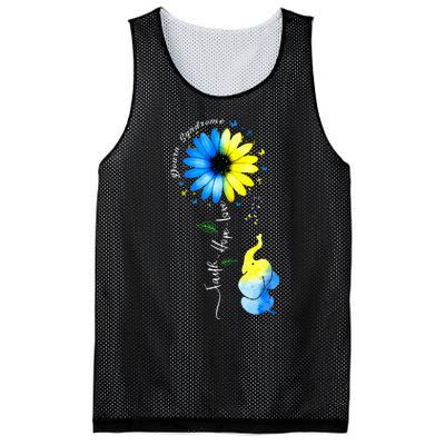 Faith Hope Love Awareness Downs Syndrome The Blue Elephant Mesh Reversible Basketball Jersey Tank