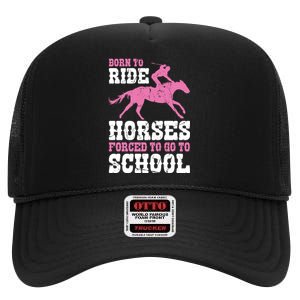 Funny Horse Lover Graphic For Girls And Boys Horse Fan Funny Gift High Crown Mesh Back Trucker Hat