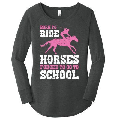 Funny Horse Lover Graphic For Girls And Boys Horse Fan Funny Gift Women's Perfect Tri Tunic Long Sleeve Shirt