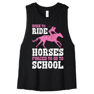 Funny Horse Lover Graphic For Girls And Boys Horse Fan Funny Gift Women's Racerback Cropped Tank