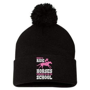 Funny Horse Lover Graphic For Girls And Boys Horse Fan Funny Gift Pom Pom 12in Knit Beanie