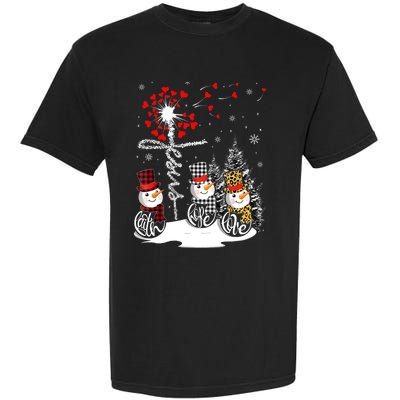 Faith Hope Love Snowman Jesus Dandelion Christian Christmas TShirt Garment-Dyed Heavyweight T-Shirt