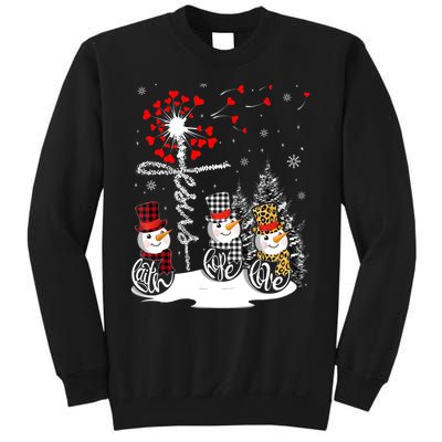 Faith Hope Love Snowman Jesus Dandelion Christian Christmas TShirt Sweatshirt