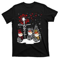 Faith Hope Love Snowman Jesus Dandelion Christian Christmas TShirt T-Shirt