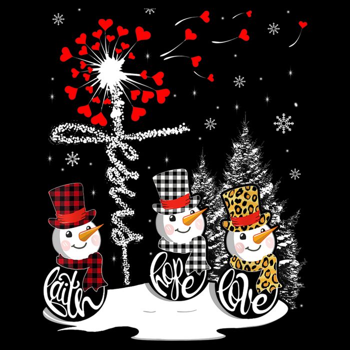 Faith Hope Love Snowman Jesus Dandelion Christian Christmas TShirt Impact Tech Backpack