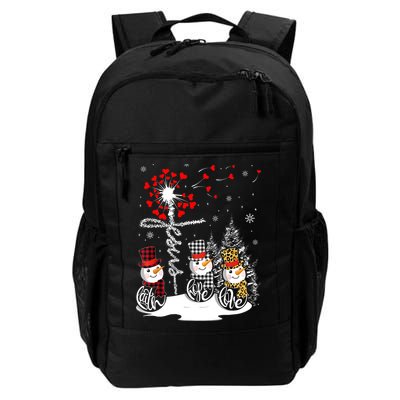 Faith Hope Love Snowman Jesus Dandelion Christian Christmas TShirt Backpack