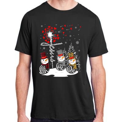 Faith Hope Love Snowman Jesus Dandelion Christian Christmas TShirt Adult ChromaSoft Performance T-Shirt